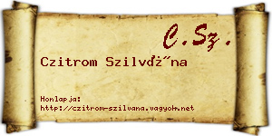 Czitrom Szilvána névjegykártya